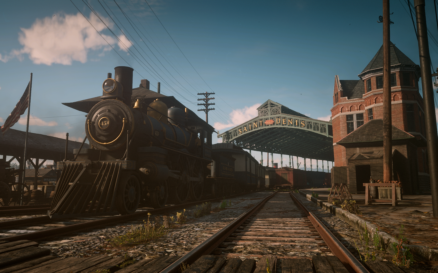 Steam locomotive at the Saint Denis rail station